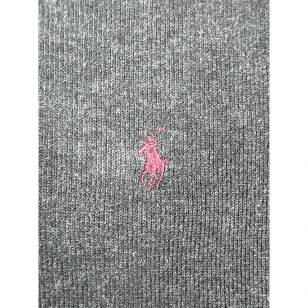 Polo Ralph Lauren Quarter Zip Pullover Sweatshirt Gray Pony Logo Size L
